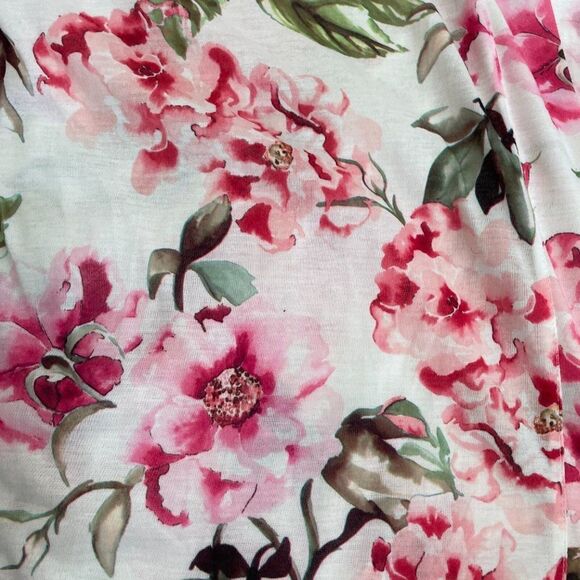 Show Me Your MuMu White Pink Floral Cover Up Open Cardigan One Size - Picture 7 of 10